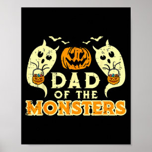 Poster Papai de Monstros no Halloween Fantasia de Família