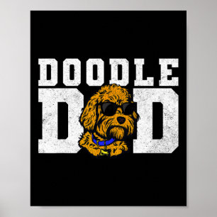 Poster Papai Desenho Engraçado Goldendoodle Melhor Papai