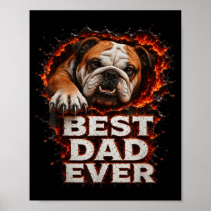 Poster Papai Design Engraçado Dia dos Pais de Cachorro Da
