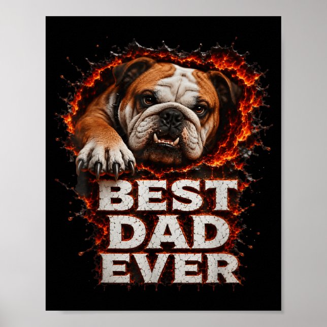 Poster Papai Design Engraçado Dia dos Pais de Cachorro Da (Frente)