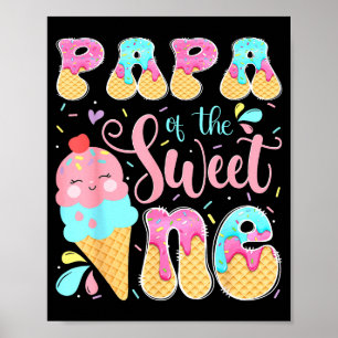 Poster Papai do doce sorvete de um ano de idade menina