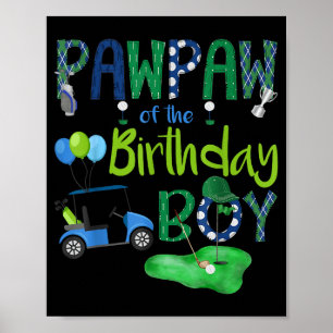 Poster Papai do menino aniversariante fã de golfe hole in