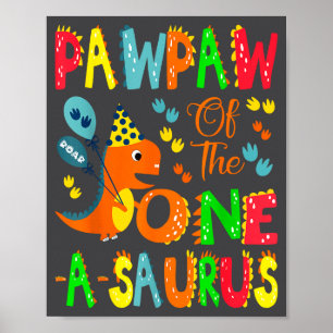 Poster Papai do Menino do One-a-saurus 1º Aniversário Din