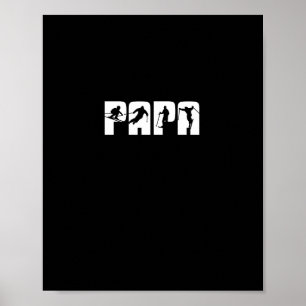 Poster Papai Esquiador Pai Esquiador Presente de Natal Fo