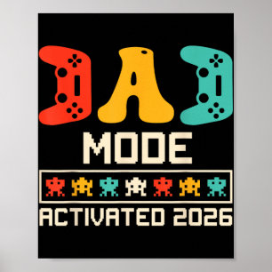 Poster Papai Gamer Modo Ativado 2026 Pai Futuro Engraçado