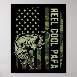 Poster Papai Legal Camuflagem Bandeira Americana Dia dos 