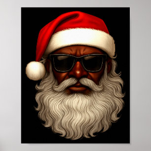 Poster Papai Noel Afro-Americano de Natal Pijama Legal Pr