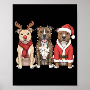 Poster Papai Noel American Pitbull Terrier Natal Pittie C
