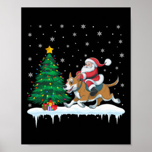 Poster Papai Noel Andando Cachorro Cachorro Meninas Crian