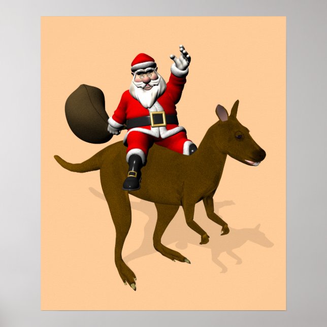Póster Papai Noel Andando Canguru (Frente)