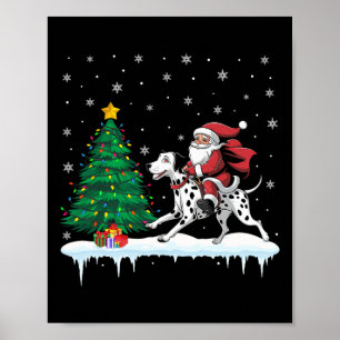 Poster Papai Noel Andando Dog Boys Dalmacianos Meninas Cr