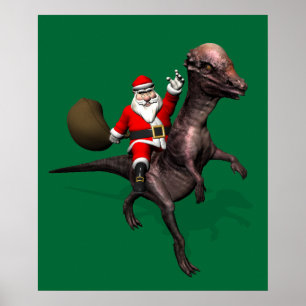 Poster Papai Noel Andando No Paquiossauro