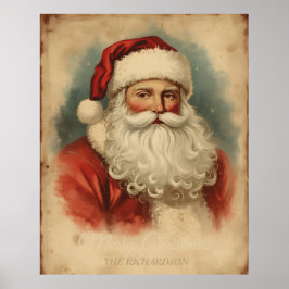 Poster Papai Noel antigo | Feriado Russo Vintage