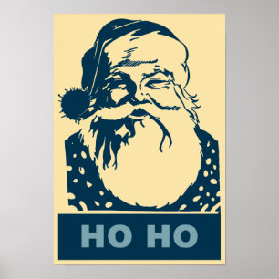 Póster Papai noel art Feliz Natal Ho