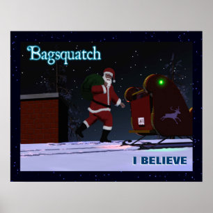 Póster Papai Noel - Bagsquatch