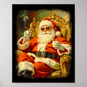 Poster Papai Noel Chefe Grande Divertido Vintage
