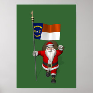 Póster Papai Noel Com Alferes Da Carolina Do Norte