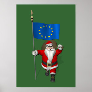 Póster Papai Noel Com Alferes Da União Europeia
