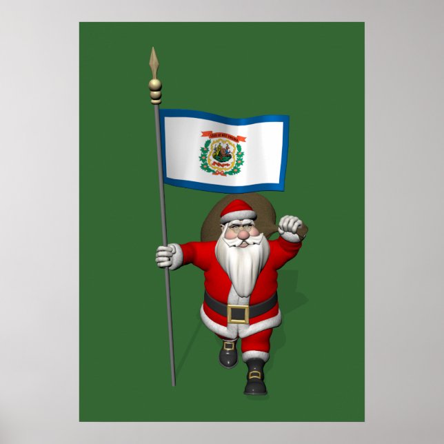 Póster Papai Noel Com Alferes Da Virgínia Ocidental (Frente)