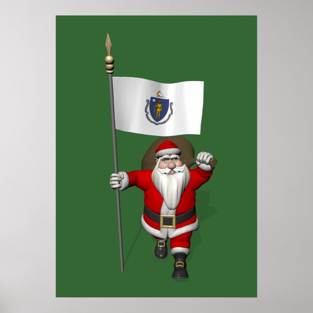 Póster Papai Noel Com Alferes De Massachusetts (Frente)