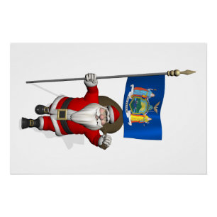 Póster Papai Noel Com Alferes De Nova York, Estado Norte-