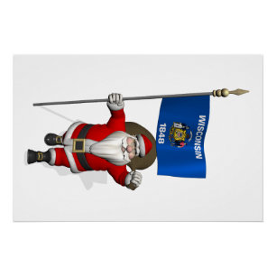 Póster Papai Noel Com Alferes De Wisconsin