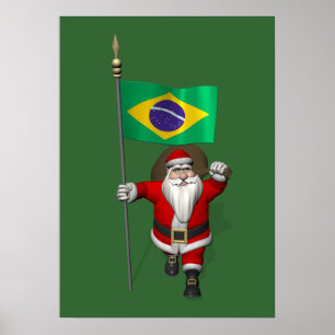 Póster Papai Noel Com Alferes Do Brasil