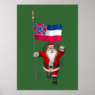 Póster Papai Noel Com Alferes Do Mississippi