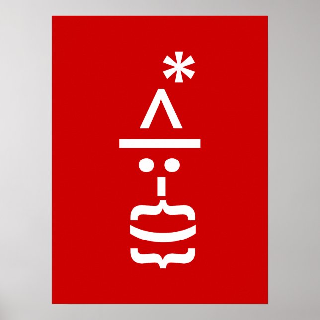Póster Papai Noel com Beard Christmas Emoticon (Frente)