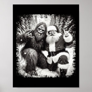 Poster Papai Noel Com Luzes De Natal Do Pé Grande Engraça