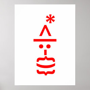 Póster Papai Noel com o Emoticon do Natal da barba