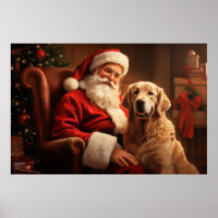 Papai Noel com Ouro Retriever