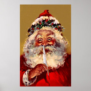 Póster Papai noel com pena