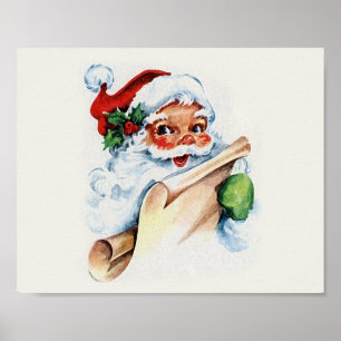Poster Papai Noel com sua lista de Natal