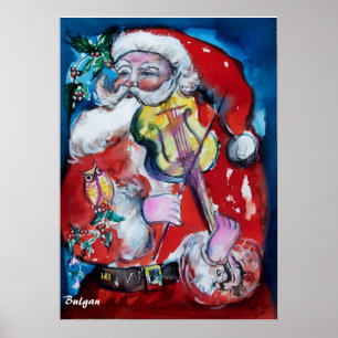 Póster Papai Noel com violino