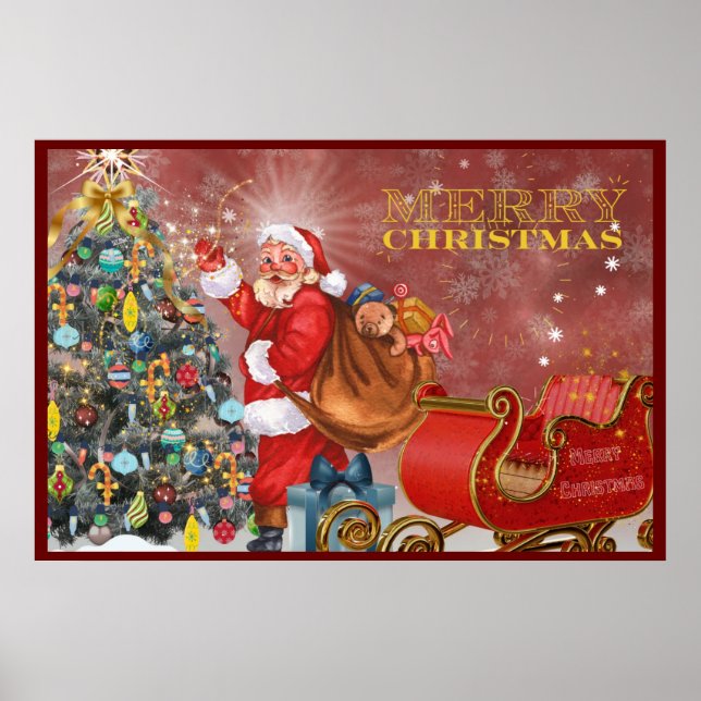 Poster Papai noel de Natal (Frente)