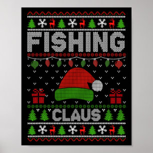 Poster Papai Noel de Natal Claus de Pesca Leve Ugly Xmas
