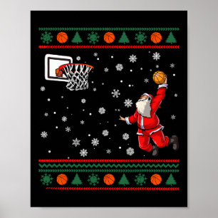 Poster Papai Noel de Natal Mergulhando Esqueleto Natal Ho
