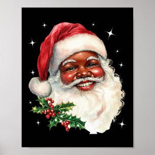 Poster Papai Noel de Natal Rosto Vintage Papais noeis ant