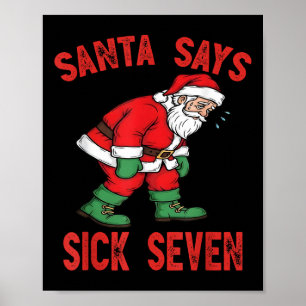 Poster Papai Noel Diz Doente Sete Piada Natal 6 7 Humor C