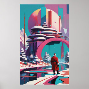 Poster Papai Noel do Século médio - Arte Surreal do Ken G