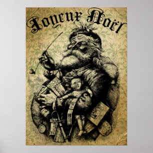 Póster Papai noel do vintage