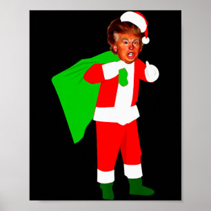 Poster Papai Noel Donald Trump Natal Divertido Engraçado 