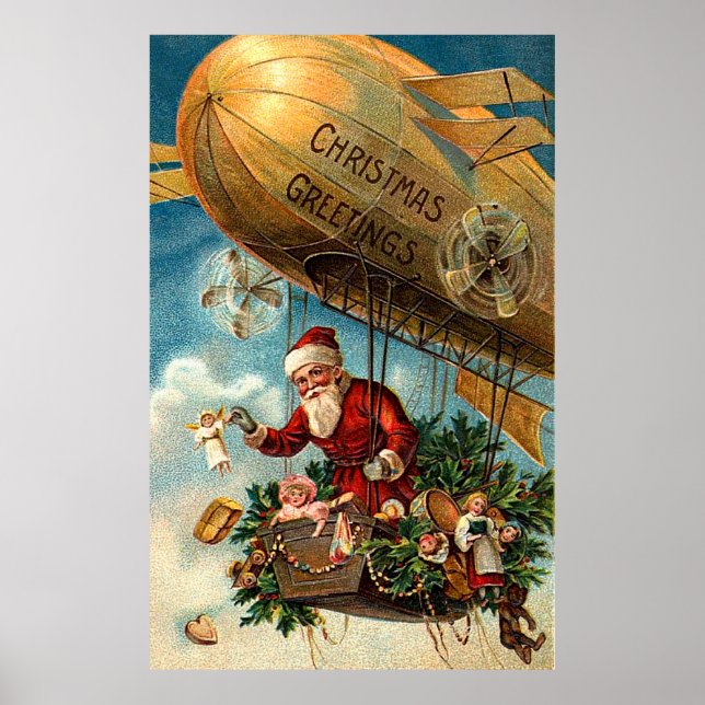 Póster Papai Noel em Aeronave (Frente)
