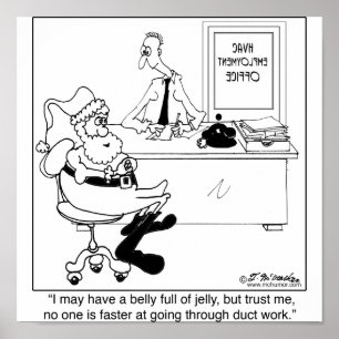 Póster Papai noel em um escritório de emprego do