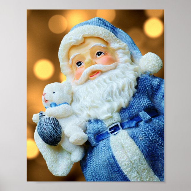 Poster Papai Noel em um terno azul (Frente)