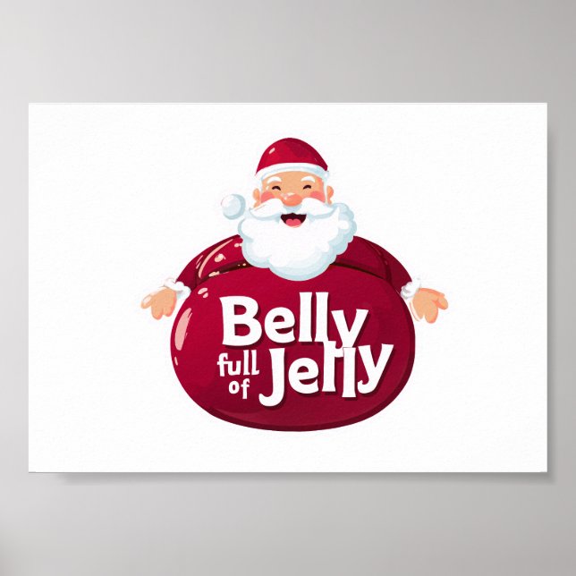 Poster Papai Noel Engraçado com Barriga Cheia de Geléia – (Frente)