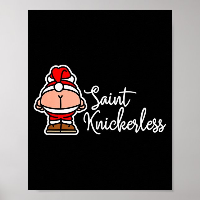 Poster Papai Noel engraçado da lua sem calcinhas Natal (Frente)