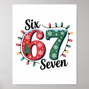Poster Papai Noel Engraçado Diz Seis Sete Natal 67 Meme X