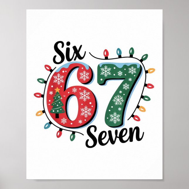 Poster Papai Noel Engraçado Diz Seis Sete Natal 67 Meme X (Frente)
